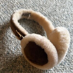 UGG Cream and Brown Shearling Earmuffs